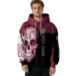 West Ham United Sugar Skull Claret Black Hoodie Best Selling