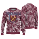 West Ham United Tie Dye Designs Claret Sweater Best Selling