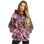 West Ham United Tie Dye Pattern Claret Hoodie Best Selling