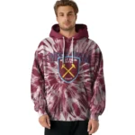 West Ham United Tie Dye Pattern Claret Hoodie Best Selling