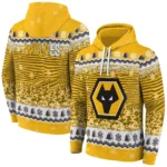 Wolverhampton Wanderers Christmas Trees Old Gold Hoodie Best Selling