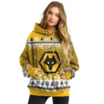 Wolverhampton Wanderers Christmas Trees Old Gold Hoodie Best Selling