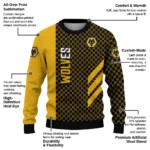 Wolverhampton Wanderers Circles Mesh Old Gold Black Sweater Best Selling