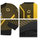 Wolverhampton Wanderers Circles Mesh Old Gold Black Sweater Best Selling