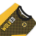 Wolverhampton Wanderers Circles Mesh Old Gold Black Sweater Best Selling