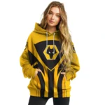 Wolverhampton Wanderers Concentric Lines Old Gold Hoodie Best Selling