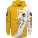 Wolverhampton Wanderers Dynamic Slash Old Gold White Hoodie Best Selling