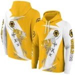 Wolverhampton Wanderers Dynamic Slash Old Gold White Hoodie Best Selling