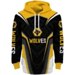 Wolverhampton Wanderers Futuristic Pattern Old Gold Black Hoodie Best Selling
