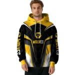 Wolverhampton Wanderers Futuristic Pattern Old Gold Black Hoodie Best Selling
