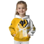 Wolverhampton Wanderers Graphic Punisher Old Gold White Hoodie Best Selling