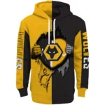 Wolverhampton Wanderers Heartbeat Graphic Old Gold Hoodie Best Selling