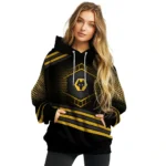 Wolverhampton Wanderers Hexagonal Pattern Old Gold Black Hoodie Best Selling