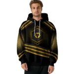 Wolverhampton Wanderers Hexagonal Pattern Old Gold Black Hoodie Best Selling