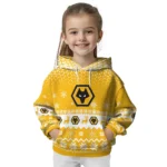 Wolverhampton Wanderers Reindeer Motif Old Gold Hoodie Best Selling