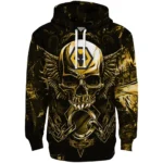 Wolverhampton Wanderers Skull Artwork Old Gold Black Hoodie Best Selling