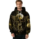 Wolverhampton Wanderers Skull Artwork Old Gold Black Hoodie Best Selling