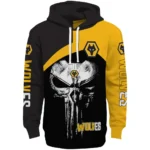 Wolverhampton Wanderers Skull Punisher Black Hoodie Best Selling