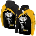 Wolverhampton Wanderers Skull Punisher Black Hoodie Best Selling