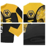 Wolverhampton Wanderers Skull Swirl Old Gold Black Sweater Best Selling
