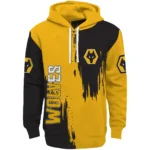 Wolverhampton Wanderers Splatter Effect Old Gold Hoodie Best Selling