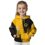 Wolverhampton Wanderers Splatter Effect Old Gold Hoodie Best Selling