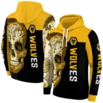 Wolverhampton Wanderers Sugar Skull Old Gold Black Hoodie Best Selling