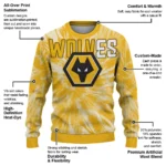 Wolverhampton Wanderers Tie Dye Designs Old Gold Sweater Best Selling
