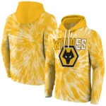 Wolverhampton Wanderers Tie Dye Pattern Old Gold Hoodie Best Selling