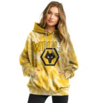 Wolverhampton Wanderers Tie Dye Pattern Old Gold Hoodie Best Selling