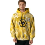 Wolverhampton Wanderers Tie Dye Pattern Old Gold Hoodie Best Selling