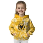 Wolverhampton Wanderers Tie Dye Pattern Old Gold Hoodie Best Selling
