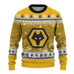 Wolverhampton Wanderers Tree Pattern Old Gold Sweater Best Selling