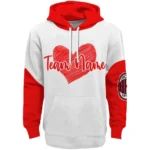 Ac Milan Hoodie Customized Scribble Heart Red White Best Selling