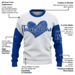 Air Force Falcons Sweater Customized Heart Sketch Blue White Best Selling