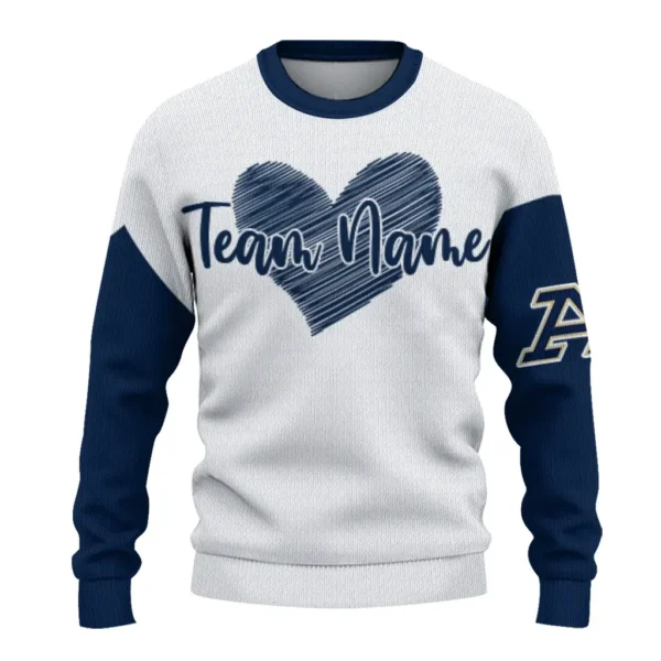 Akron Zips Sweater Custom Heart Sketch Blue White Best Selling