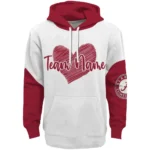 Alabama Crimson Tide Hoodie Personalized Scribble Heart Crimson White Best Selling
