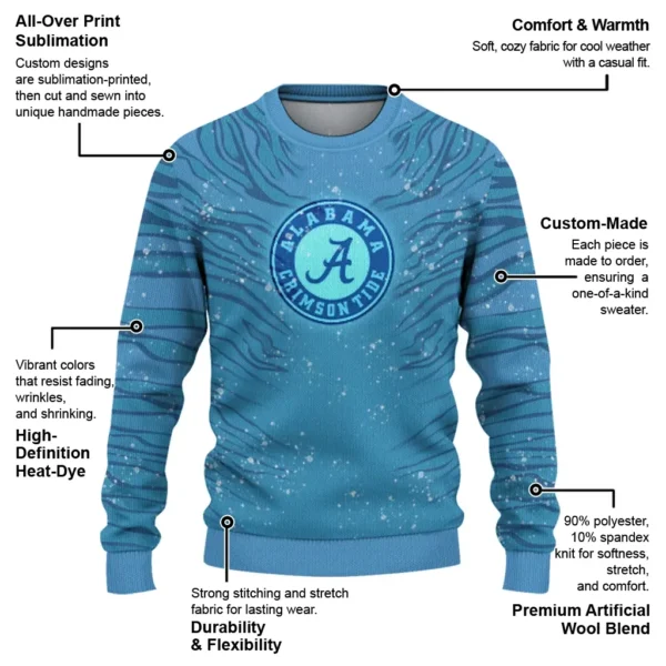 Alabama Crimson Tide Sweater Customized Tiger Pattern New Arrival