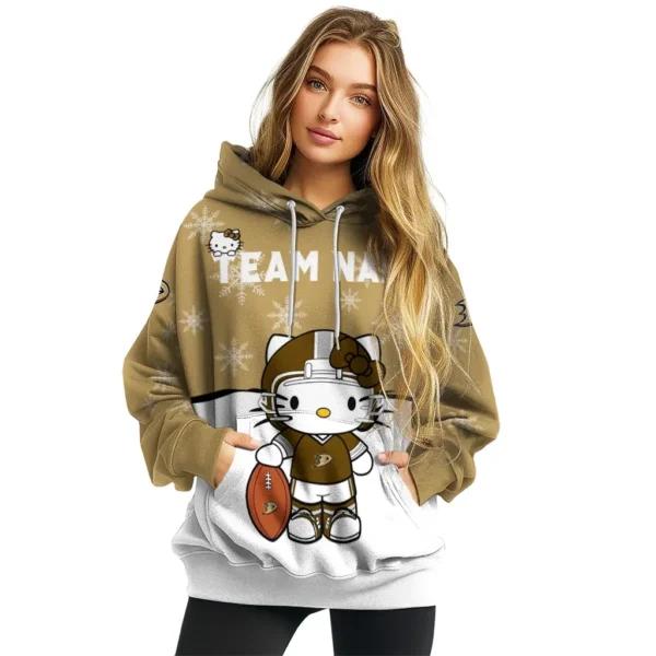 Anaheim Ducks Hoodie Customized Hello Kitty Gold High Quality