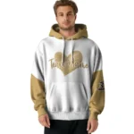 Anaheim Ducks Hoodie Personalized Scribble Heart Gold White Best Selling