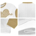 Anaheim Ducks Sweater Custom Heart Sketch Gold White Best Selling