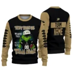 Anaheim Ducks Sweater Personalized Grinch Fierce Gold Best Selling