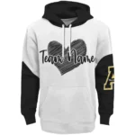 Appalachian State Mountaineers Hoodie Personalized Scribble Heart Black White Best Selling