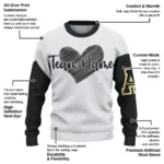 Appalachian State Mountaineers Sweater Custom Heart Sketch Black White Best Selling