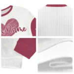 Arizona Cardinals Sweater Customized Heart Sketch Red White Best Selling