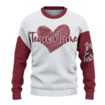 Arizona Coyotes Sweater Customized Heart Sketch Red White Best Selling