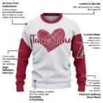 Arizona Diamondbacks Sweater Custom Heart Sketch Red White Best Selling