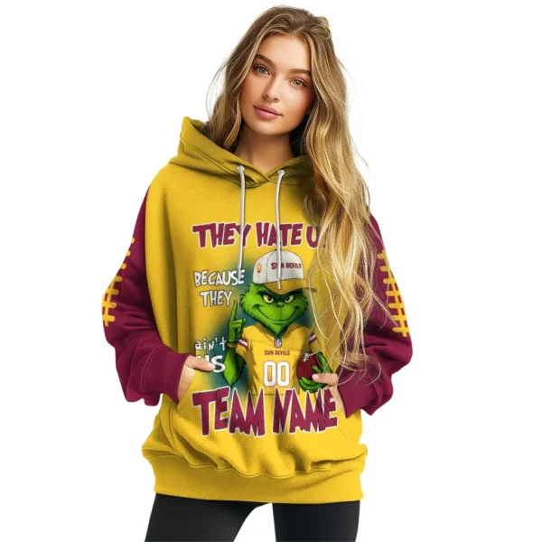 Arizona State Sun Devils Hoodie Customized Grinch Fierce Maroon High Quality