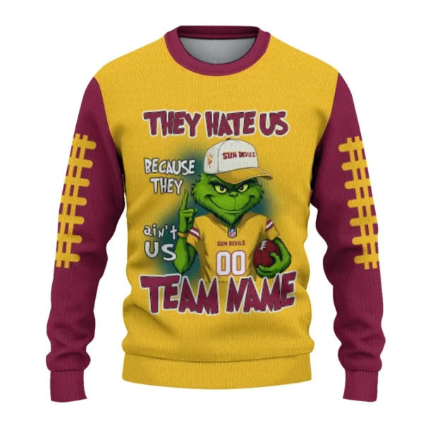 Arizona State Sun Devils Sweater Custom Grinch Fierce Maroon Best Selling