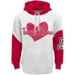 Arizona Wildcats Hoodie Customized Scribble Heart Red White Best Selling
